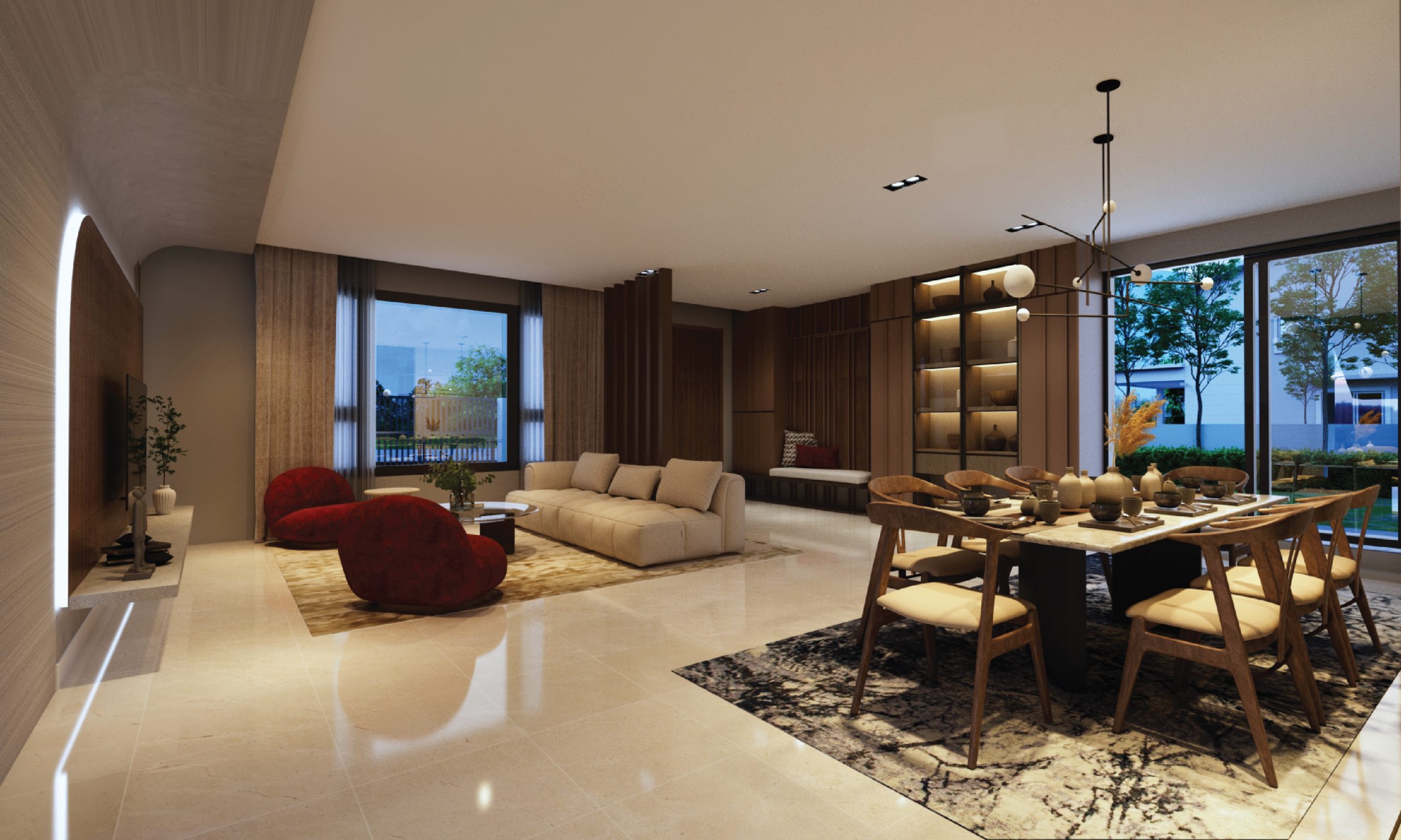 2 storey cluster interior